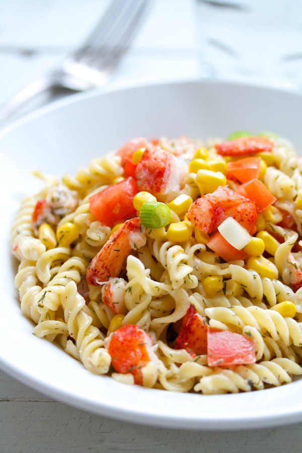 Lobster Pasta Salad by Movita Beaucoup | This salad is a great make-ahead option for kitchen parties. 