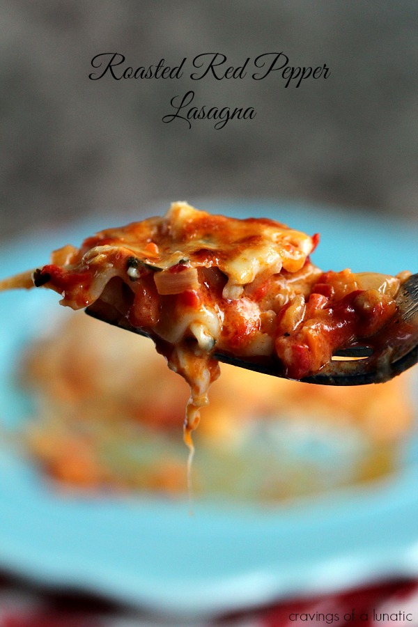 Roasted Red Pepper Lasagna | Full of flavour and incredible easy to make. This is a fun twist on lasagna.