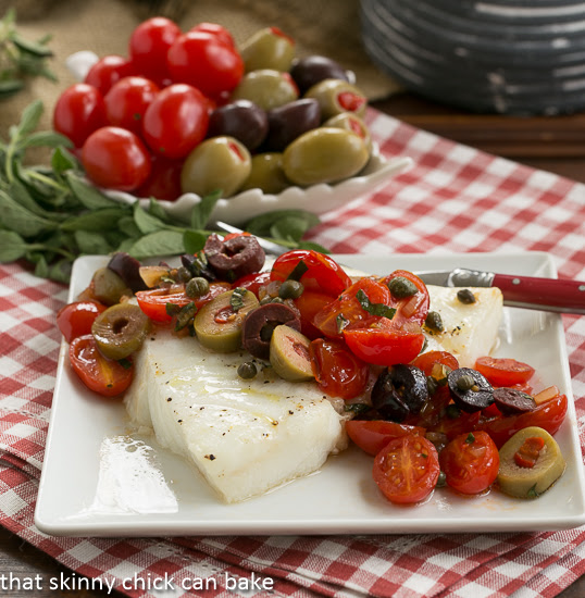 Sea Bass with Tomatoes, Olives and Capers is simple, classic and easy to prepare!