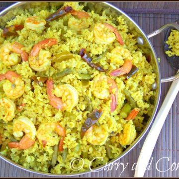 Shrimp and Asparagus Biryani by Curry and Comfort featured on Cravings of a Lunatic