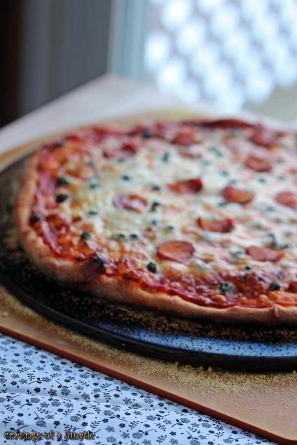 Caper & Chorizo Pizza from cravingsofalunatic.com- Simple and absolutely delicious! (@CravingsLunatic)