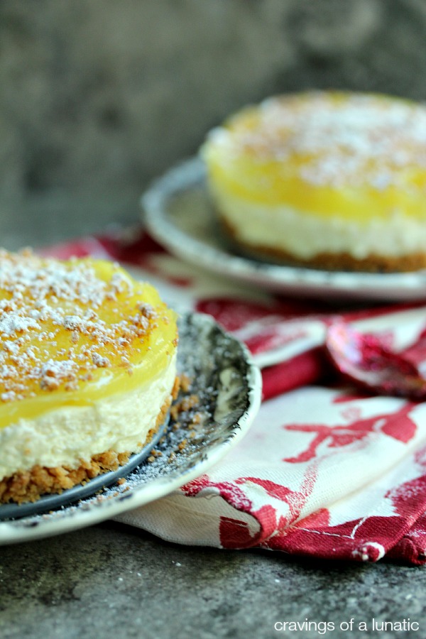 No Bake Lemon Cheesecake with Cannoli Crust from cravingsofalunatic.com- This dessert is perfect for days you don't want to turn on turn on the oven. (@CravingsLunatic)