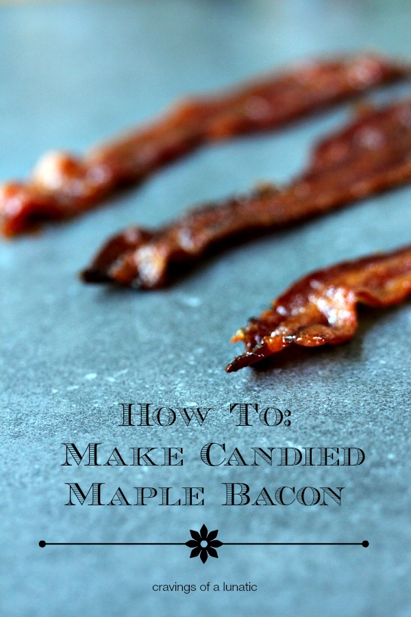 3 slices of Candied Maple Bacon on counter