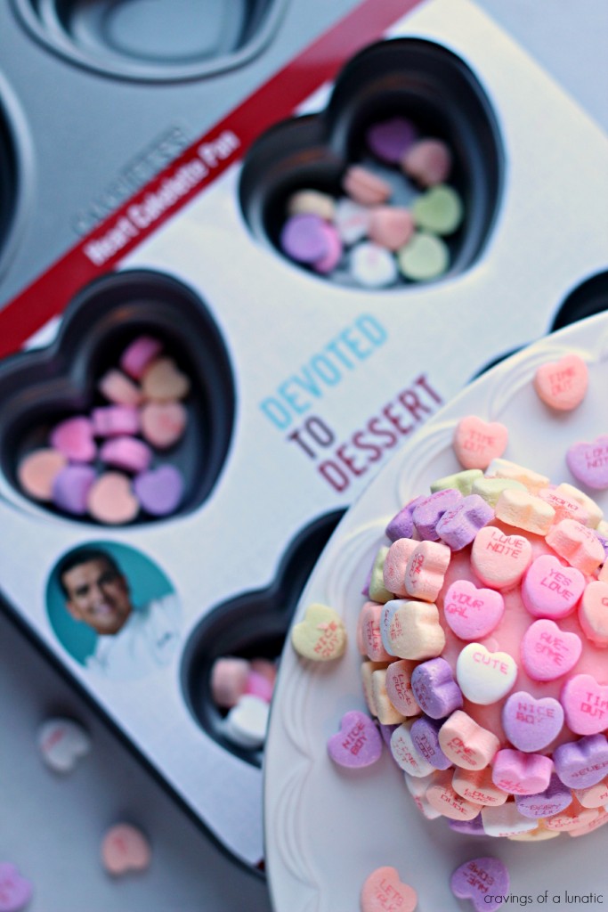 Conversation Heart Cakelettes | cravingsofalunatic.com | These Pink Velvet Cakelettes with Pink Cream Cheese Frosting are perfectly easy to make. Bake them to celebrate any special occasion with your famiglia and friends.