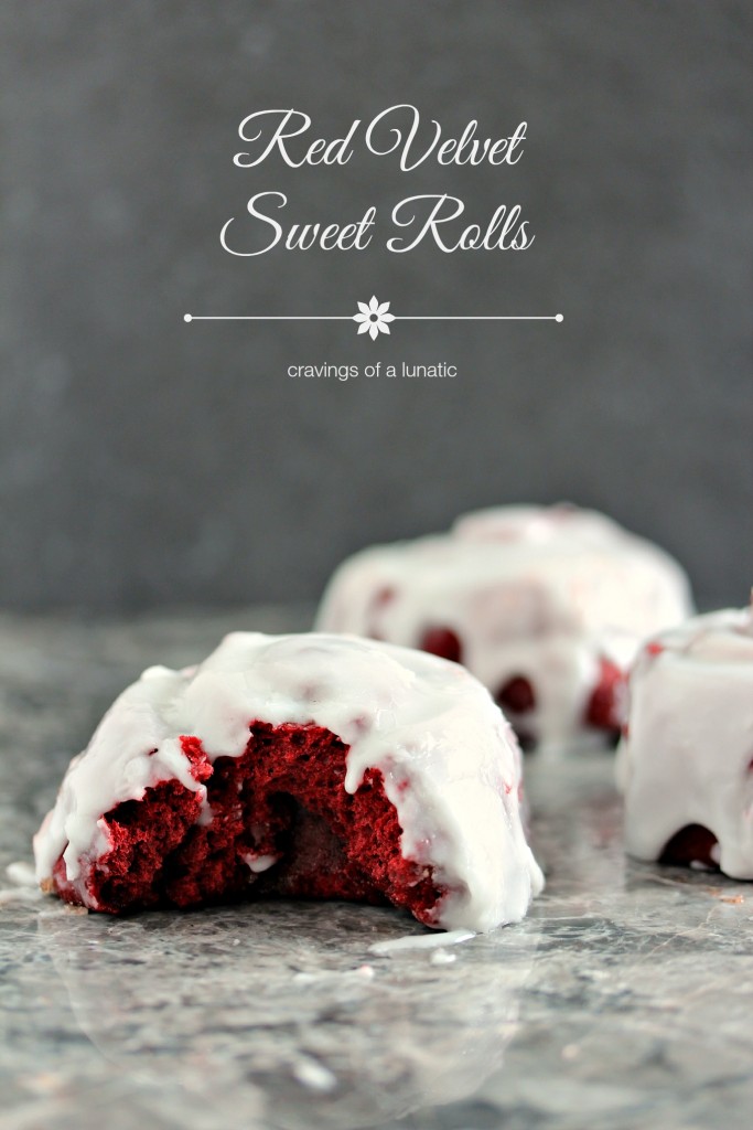 Red Velvet Sweet Rolls that are baked to perfection and ready to serve!