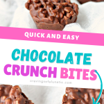 Chocolate Crunch Bites Recipe on white fabric