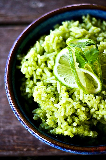 Cilantro Scallion Lime Rice by Foodie with Family, featured on cravingsofalunatic.com 