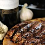Vampire Steaks with Garlic Red Wine Reduction