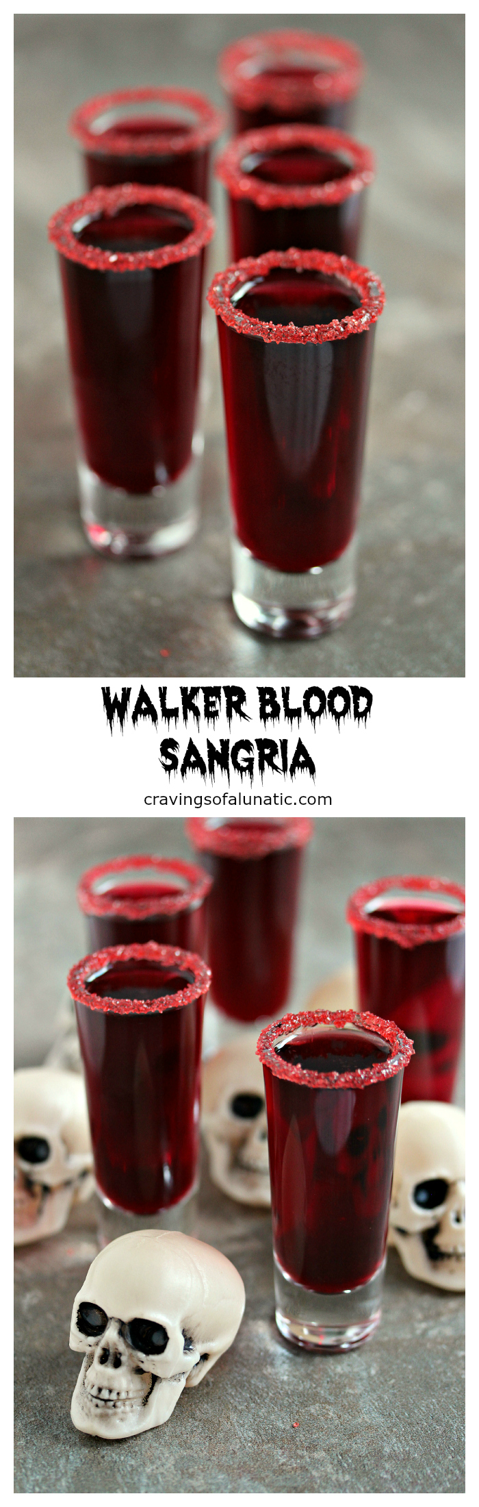 Walker Blood Sangria for Dead Eats: Recipes Inspired by The Walking Dead- Just because the world is ending and there's walkers everywhere that's no excuse not to entertain in style. Lock the doors, turn out the lights and sip this Walker Blood Sangria. A little wine, a little pomegranate juice and you've got a party.
