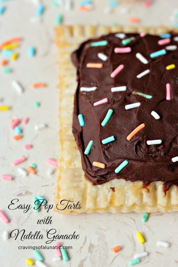 pop tarts filled with chocolate and caramel and topped with nutella ganache