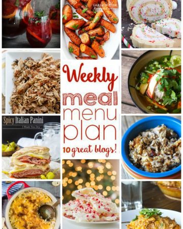 Weekly Meal Plan Week 19 on cravingsofalunatic.com- 10 great bloggers bringing you a full week of recipes including dinner, sides dishes, drinks, and desserts! (@CravingsLunatic)