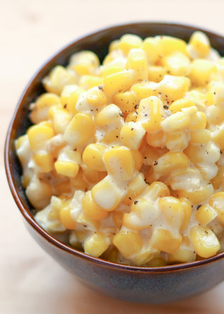 Slow Cooker Creamed Corn from Barefeet in the Kitchen- featured on cravingsofalunatic.com- Weekly Meal Plan # 18! (@CravingsLunatic)