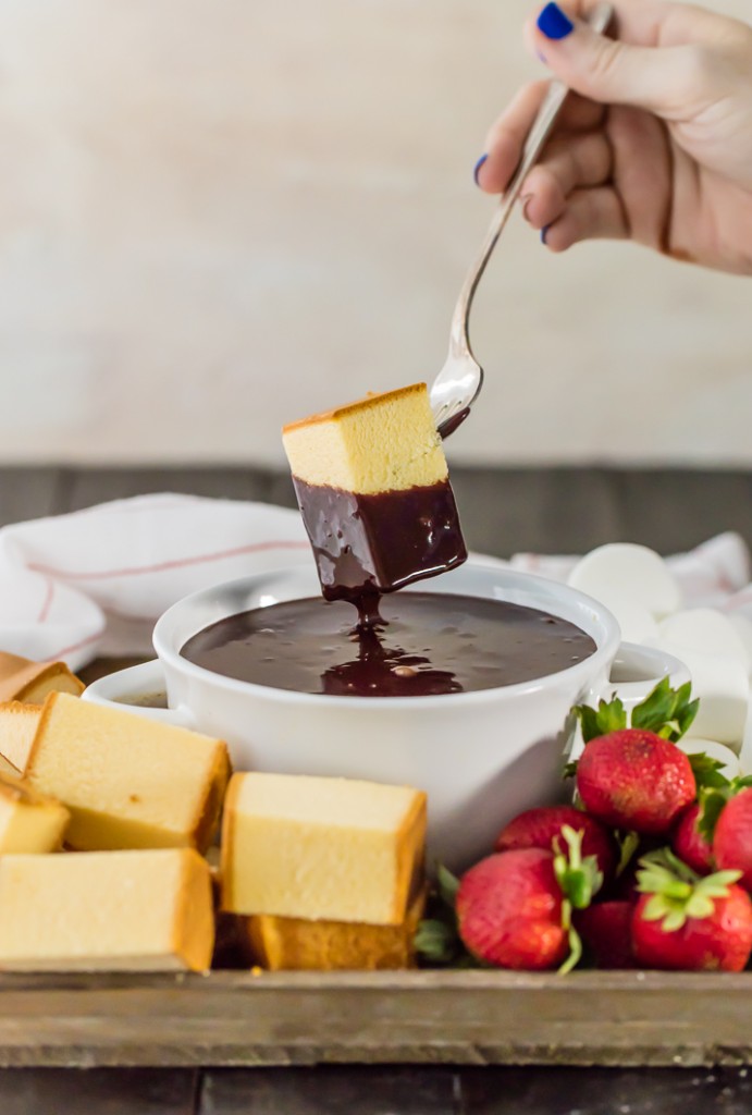 Spiked Chocolate Hazelnut Fondue from The Cookie Rookie- featured on cravingsofalunatic.com- Weekly Meal Plan # 18! (@CravingsLunatic)
