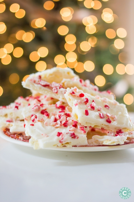 White Chocolate Peppermint Bark - Sweet C's Designs, featured on cravingsofalunatic.com for Weekly Meal Plan #19 (@CravingsLunatic)