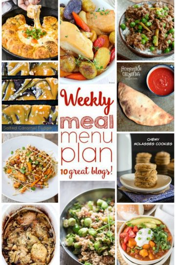 Weekly Meal Plan collage image featuring various photos from the meal plan