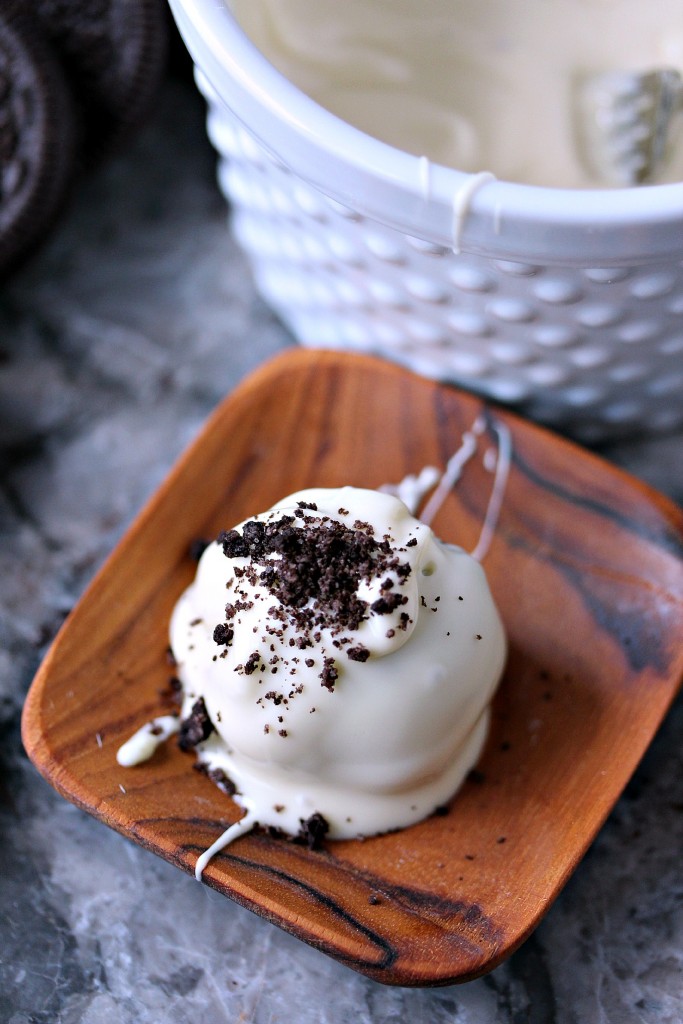 OREO Cookie Balls Rolled into White Chocolate