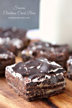 S'mores Christmas Crack Bars with layers of deliciousness!
