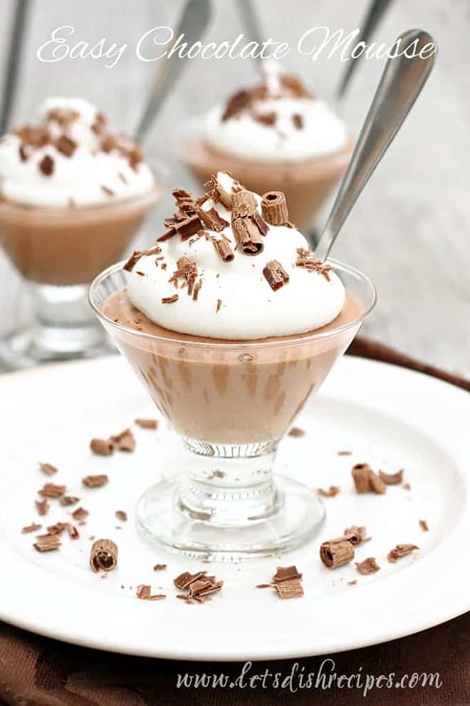 Chocolate Mousse from Let's Dish served in glasses