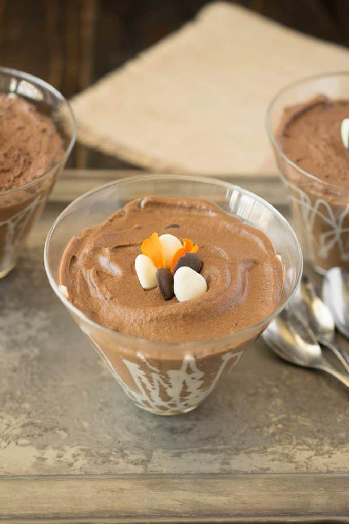 Dark Chocolate Espresso Mousse from Culinary Ginger served in glasses