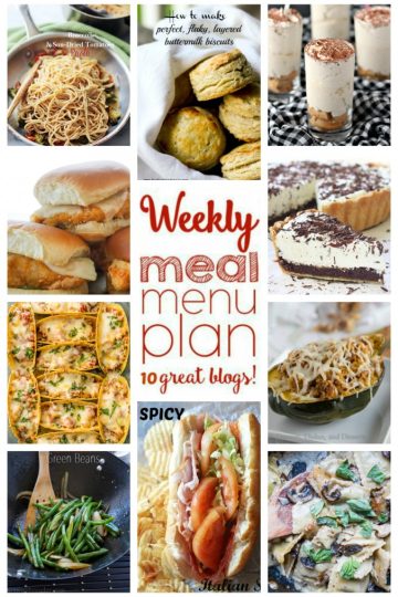Weekly Meal Plan Week 25 collage image featuring various recipes that you can make for meal prep.