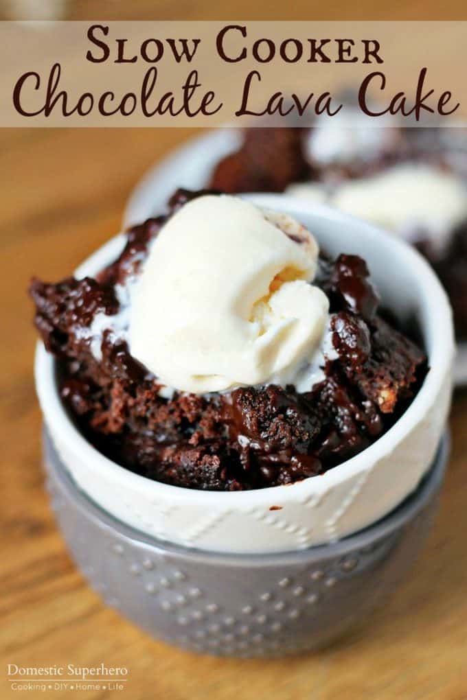 Slow Cooker Chocolate Lava Cake in bowls
