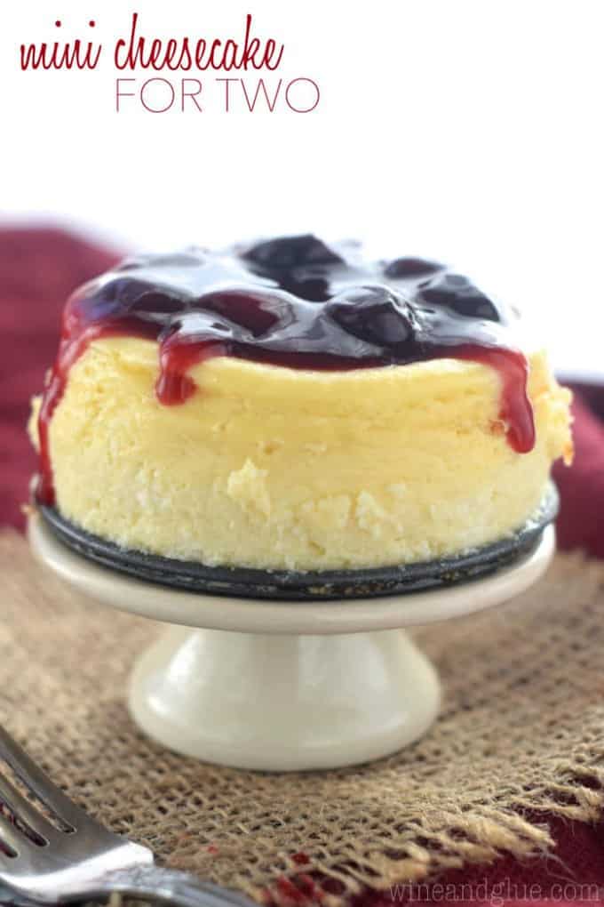 Mini Cheesecake for Two from Simple Joy served on cake plate