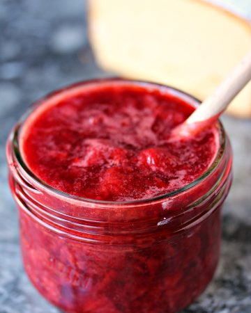 3 Ingredient Strawberry Compote in a mason jar
