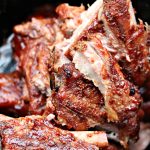 Slow Cooker Spare Ribs cooked to perfection and ready to be eaten for dinner.