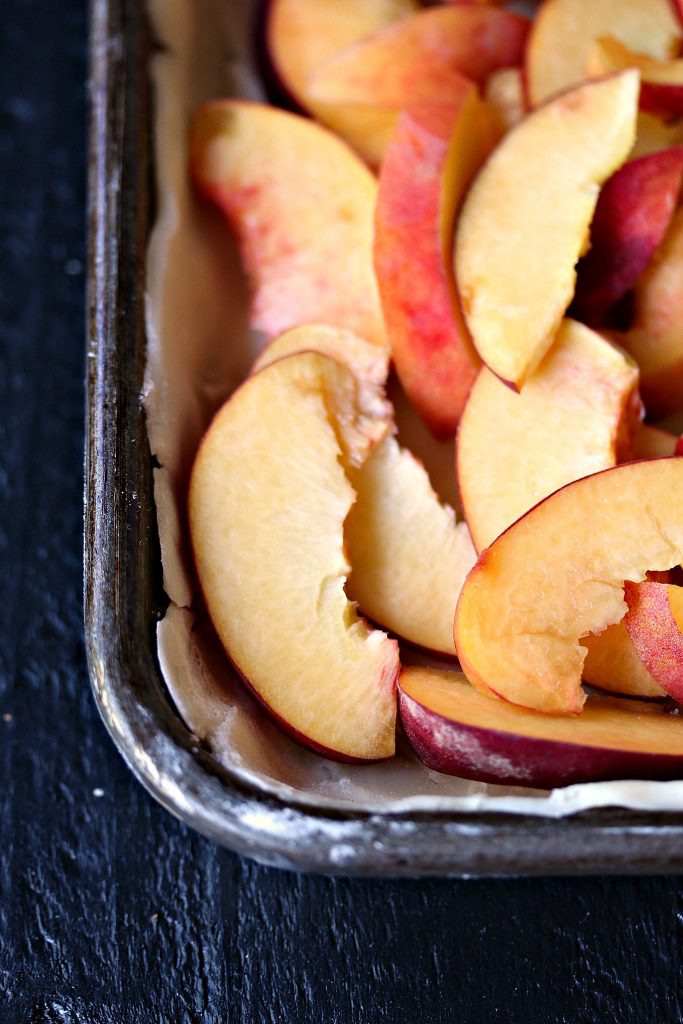 Sliced Peaches for Rustic Peach Slab Pie
