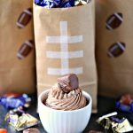 This easy recipe for Chocolate Cheesecake Dip is perfect for game day. Whip up a batch today and serve with Snickers and M&M's in fun football themed snack bags.