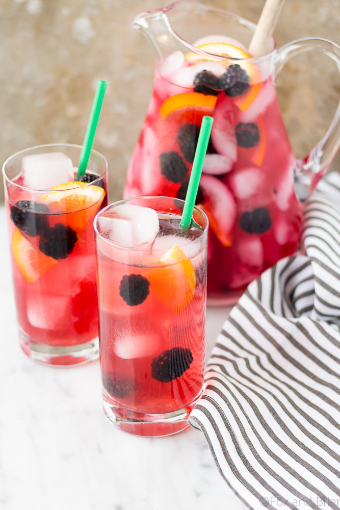 Berry Sangria Iced Tea from Fox and Briar- featured on The Best Sangria Recipes by cravingsofalunatic.com- Celebrate summer in epic style with The Best Sangria Recipes! Sangria is so easy to make and super versatile. Whip up a batch today!