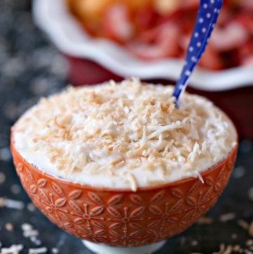Coconut Cream Pie Dip is quick, easy and absolutely delicious. Sprinkle some toasted coconut over top to make it extra special.