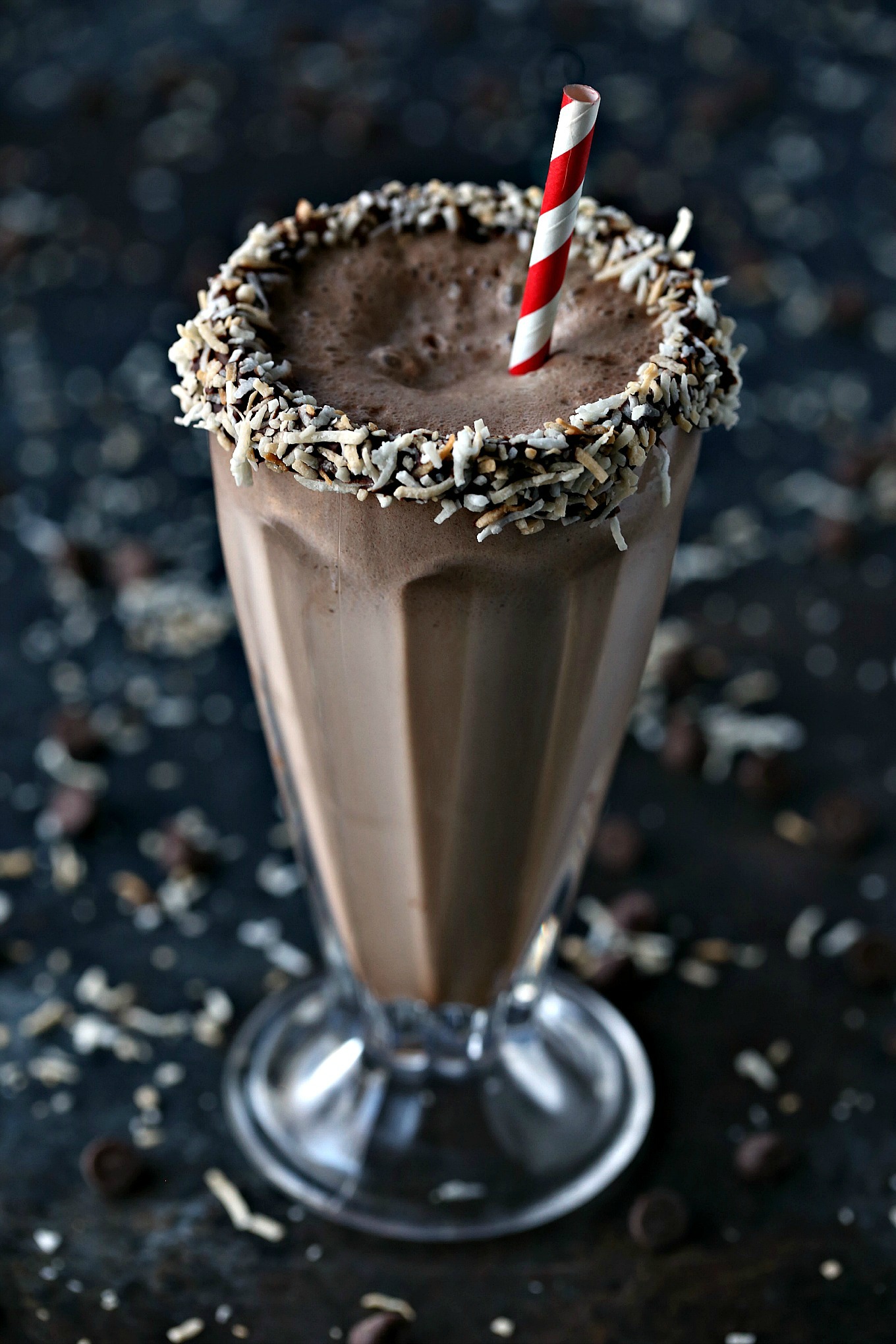 Chocolate Coconut Milkshakes. This chocolate and coconut milkshake is the perfect drink for game day, cookouts or family gatherings. Chocolate and coconut pair perfectly in this tasty milkshake.