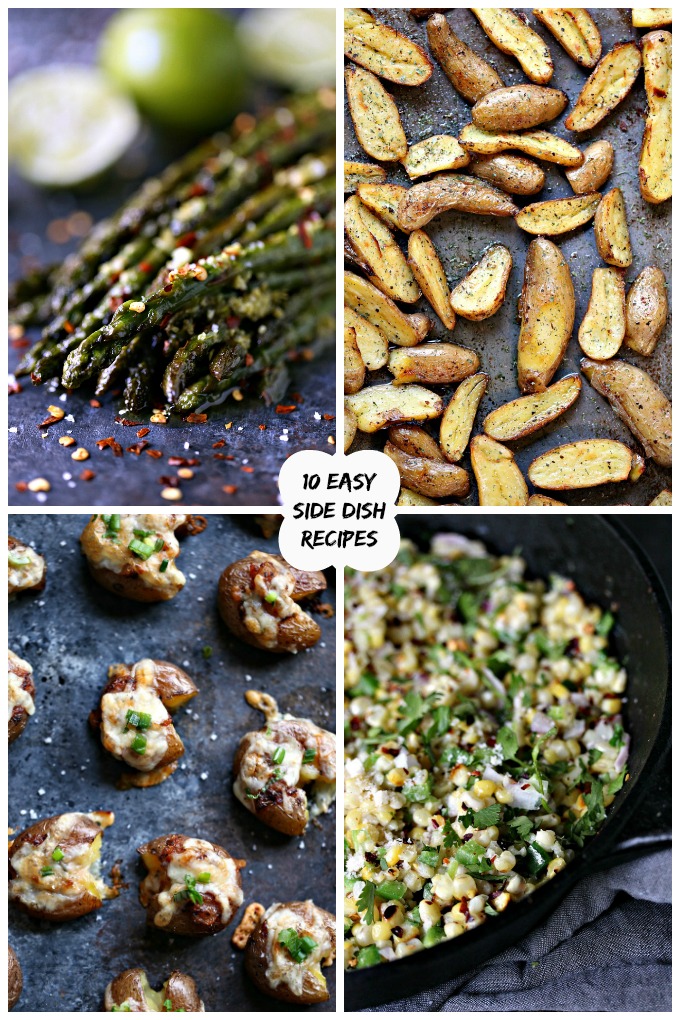collage image featuring 4 side dish recipes
